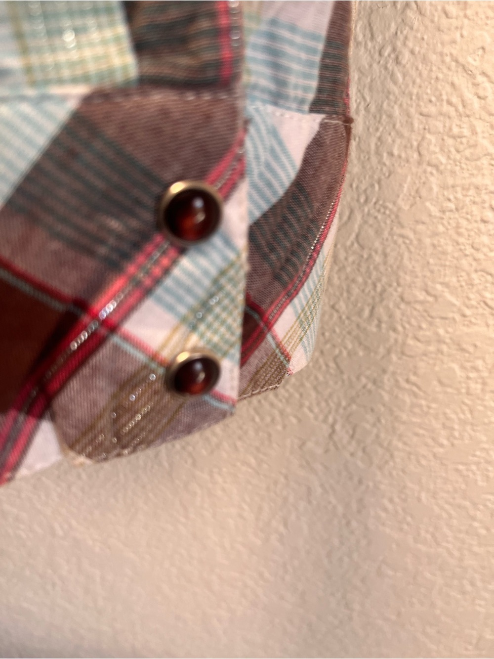 Shyanne Western Plaid Button-Down Shirt Multicolor Cotton Black Snap Metallic L - Picture 4 of 11